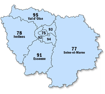 Paris, Melun, Evry, Versailles, POntoise, Bobigny, Créteil, Nanterre