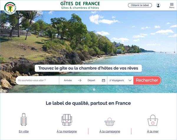 Nouveau site web Gîtes de France